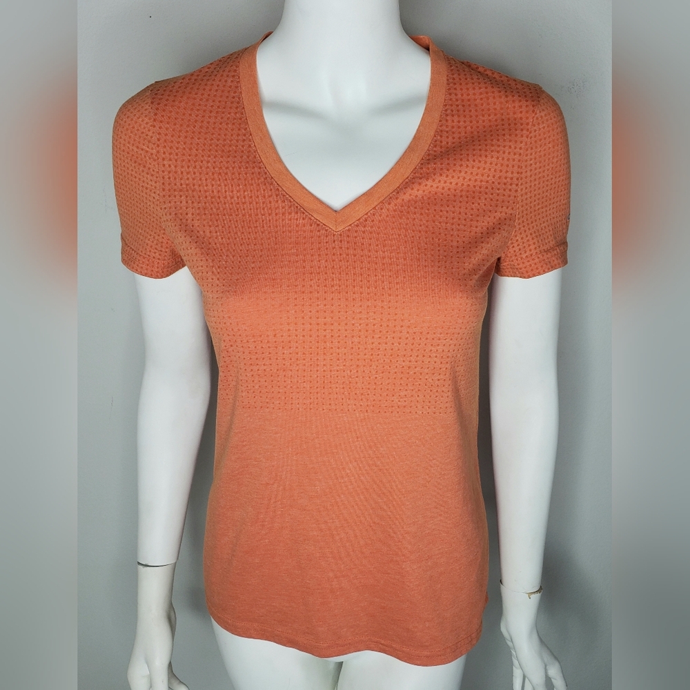 Adidas Aeroknit Orange V-Neck Top